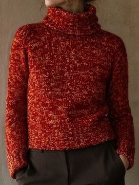 Vintage Y2K DKNY 100% Lambswool Chunky Marled Turtleneck Sweater Women’s L